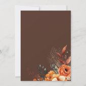 Invitation Dîner Thanksgiving brun fleuri (Dos)