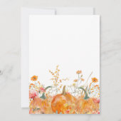 Invitation Dîner Thanksgiving Citrouille Fleur sauvage modern (Dos)