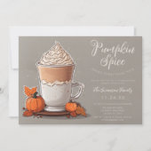 Invitation Dîner Thanksgiving citrouille Spice Coffee (Devant)