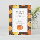 Invitation Dîner Thanksgiving | Citrouilles aquarelles (Debout devant)