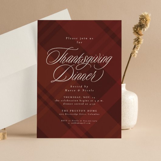 Invitation Dîner Thanksgiving classique