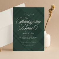 Dîner Thanksgiving classique vert chute plaid