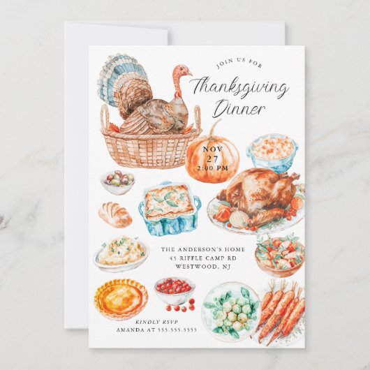 Invitation Dîner Thanksgiving Delties (Devant)