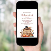 Invitation Dîner Thanksgiving Ferme citrouille