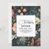 Invitation Dîner Thanksgiving Floral (Devant)