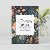 Invitation Dîner Thanksgiving Floral (Debout devant)