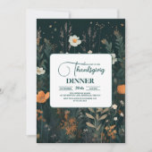 Invitation Dîner Thanksgiving Floral (Devant)