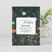Invitation Dîner Thanksgiving Floral (Debout devant)