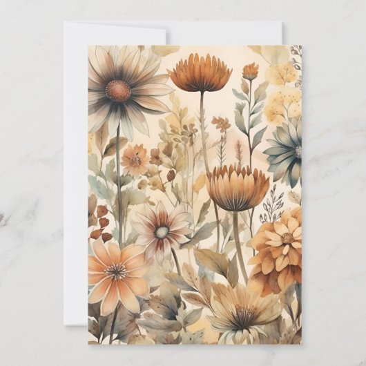 Invitation Dîner Thanksgiving Floral (Dos)