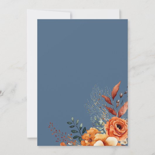 Invitation Dîner Thanksgiving floral (Dos)