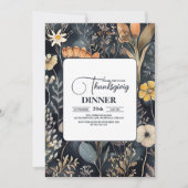 Invitation Dîner Thanksgiving Floral (Devant)