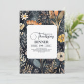 Invitation Dîner Thanksgiving Floral (Debout devant)