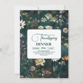 Invitation Dîner Thanksgiving Floral (Devant)