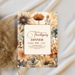 Invitation Dîner Thanksgiving Floral