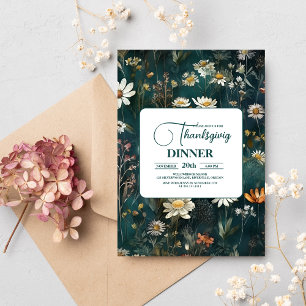 Invitation Dîner Thanksgiving Floral