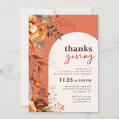Invitation Dîner Thanksgiving floral (Devant)