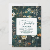 Invitation Dîner Thanksgiving Floral (Devant)