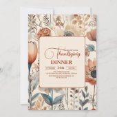 Invitation Dîner Thanksgiving Floral (Devant)