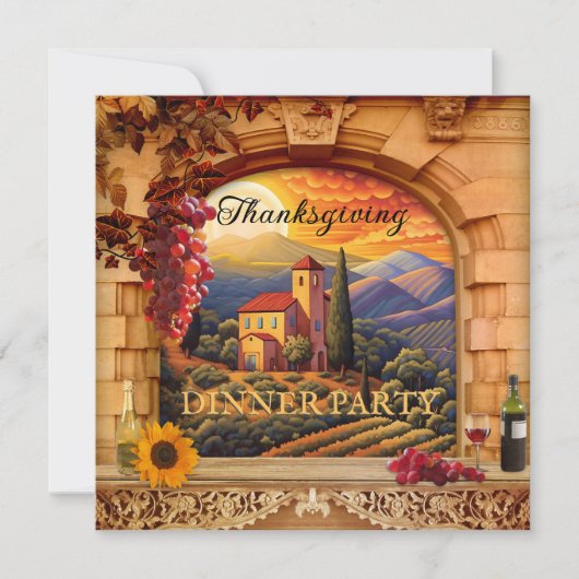 Invitation Dîner Thanksgiving italien (Devant)