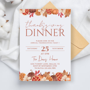 Invitation Dîner Thanksgiving Mange Fête annuelle Thanksgivin
