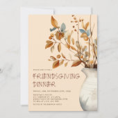 Invitation Dîner Thanksgiving Rustique Automne Amical (Devant)