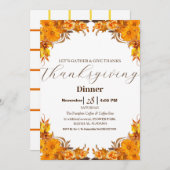 Invitation Dîner Thanksgiving Simple Elegant Automne Automne (Devant / Derrière)