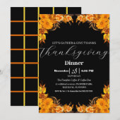 Invitation Dîner Thanksgiving Simple Elegant Automne Automne (Devant / Derrière)
