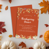 Invitation Dîner Thanksgiving Terracotta