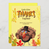 Invitation Dîner Thanksgiving Turquie Fête (Devant / Derrière)