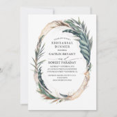 Invitation Dîner tropical de répétition d'or de palmettes de (Devant)