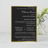 Invitation Dîner unique de répétition noir et or (Debout devant)