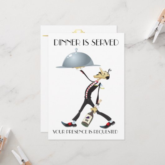 Invitation Dîner Unique Invite (Devant/Arrière en situation)