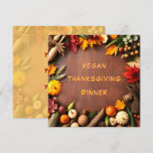 Invitation Dîner Vegan Thanksgiving (Devant / Derrière)