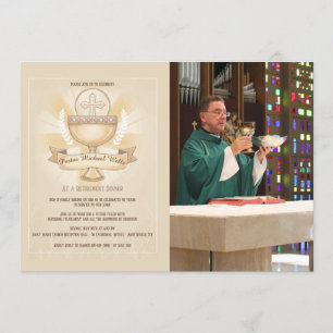 Invitation Dîner vénéré de retraite de photo de calice