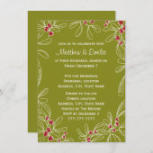 Invitation Dîner vert de répétition de vacances de gui (Devant / Derrière)