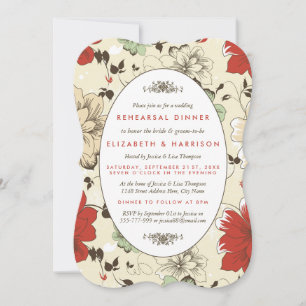 Invitation Dîner vintage Chic Floral