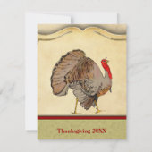 Invitation Dîner vintage traditionnel turc Thanksgiving (Dos)