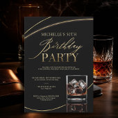 Invitation Dîner Whiskey Cocktail Party Moderne 50e anniversa