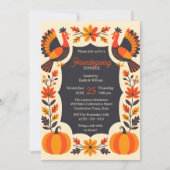 Invitation Dîners de Friendsgiving Potluck dans le style de l (Devant)