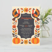Invitation Dîners de Friendsgiving Potluck dans le style de l (Debout devant)