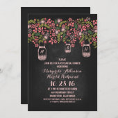 Invitation dîners de répétitions de chalkboard rose rustique (Devant / Derrière)