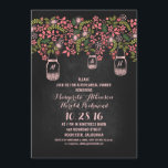 Invitation dîners de répétitions de chalkboard rose rustique<br><div class="desc">Beau et simple, moderne et créatif - invitation à dîner de répétition de tableau noir avec différentes fleurs roses, fleurs sauvages, feuilles de corail et jarres de mason fantaisie. Parfait dîner de répétition rustique mais vintage invitation pour les mariages d'été, d'automne, de printemps ou d'hiver. Pour un dîner de répétition...</div>