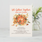 Invitation Dîners de Thanksgiving Citrouilles Rassembler Rend (Debout devant)