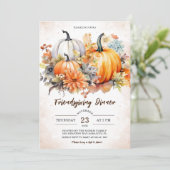 Invitation Dîners Floraux de Citrouilles de Friendsgiving d'A (Debout devant)