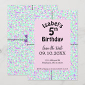 Invitation d'initiation à pois pour l'anniversaire (Devant / Derrière)