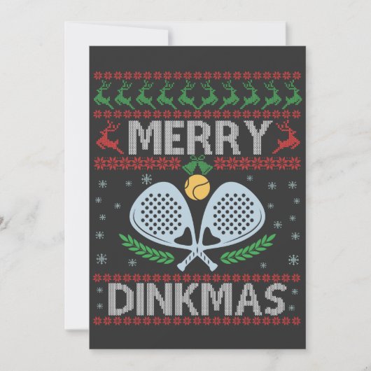 Invitation Dinkmas Dinkmas moche Sweat de Noël Pickleball (Devant)