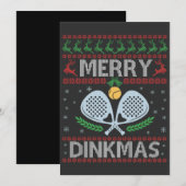 Invitation Dinkmas Dinkmas moche Sweat de Noël Pickleball (Devant / Derrière)