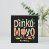 Invitation Dinko de Mayo Funny Cinco de Mayo Pickleball Pun (Debout devant)