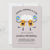 Invitation Dinks & Boissons Beer Mugs Pickleball fête d'anniv (Devant)