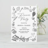 Invitation Dinner Party, Minimalist Party, Birthday Dinner, (Debout devant)